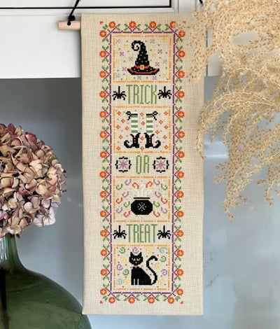 Trick or Treat Banner Mini Cross Stitch Kit Historical Sampler Co