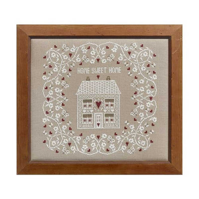 White Home Sweet Home Cross Stitch Kit Historical Sampler Co