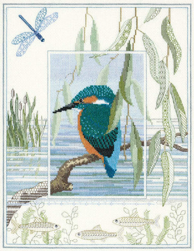 Wildlife - Kingfisher Cross Stitch Kit by Derwentwater Designs