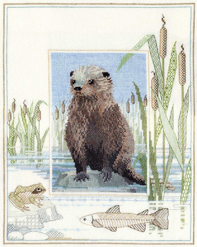Wildlife - Otter Cross Stitch Kit by Derwentwater Designs