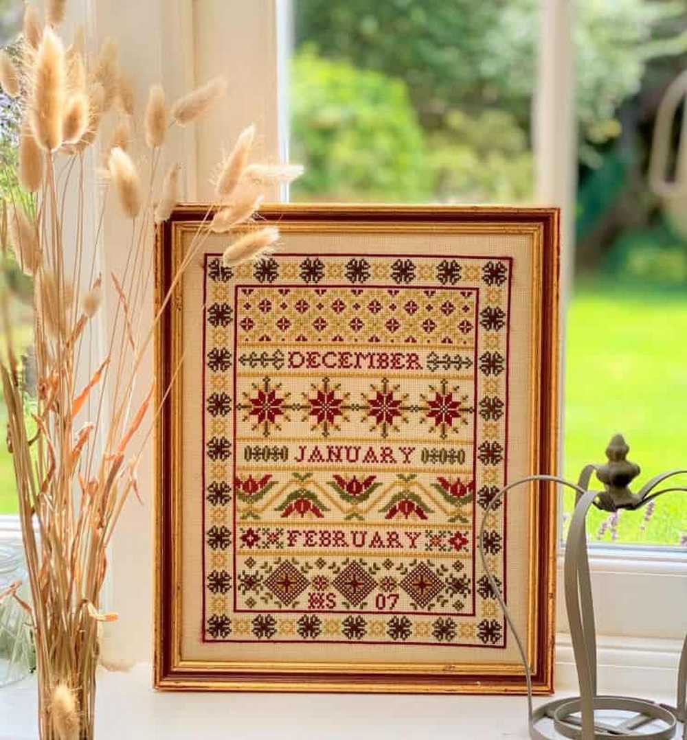 Winter Band Sampler Cross Stitch Kit Historical Sampler Co