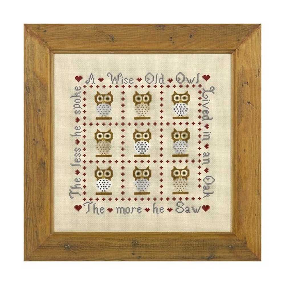 Wise Old Owl Cross Stitch Kit Historical Sampler Co