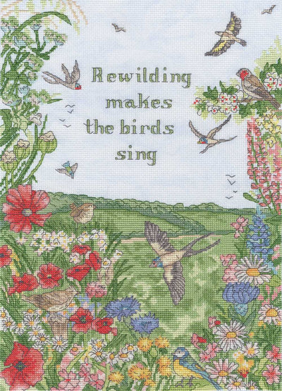 Rewild and Sing Cross Stitch Kit ~ Bothy Threads