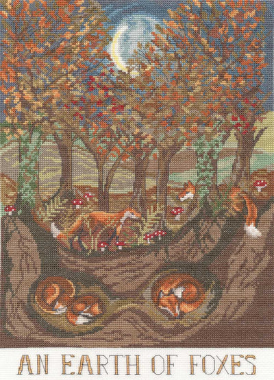 An Earth of Foxes Cross Stitch Kit ~ Bothy Threads