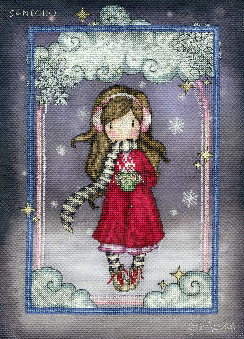 Gorjuss Snowflake Kisses Cross Stitch Kit ~ Bothy Threads