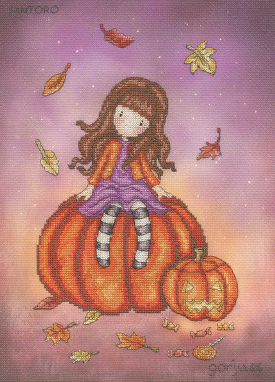 Gorjuss Pumpkin Perch Cross Stitch Kit ~ Bothy Threads