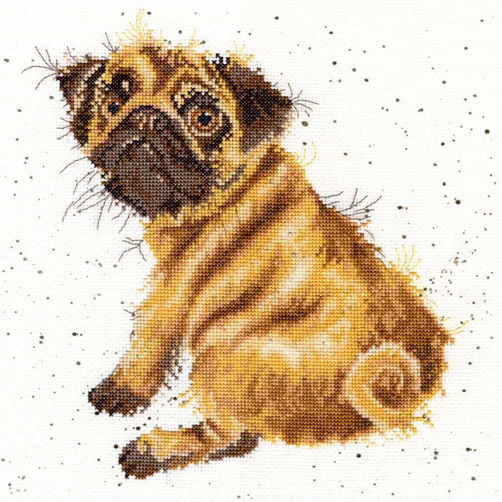 Pug ~ Dog Counted Cross Stitch Kit Hannah Dale of Wrendale Design
