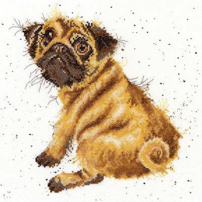 Pug ~ Dog Counted Cross Stitch Kit Hannah Dale of Wrendale Design
