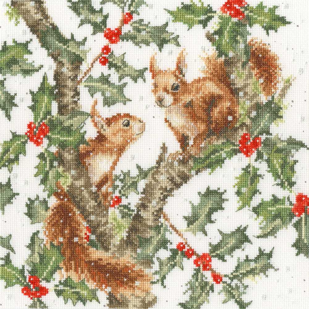 Under the Holly Boughs Cross Stitch Kit ~ Bothy Threads