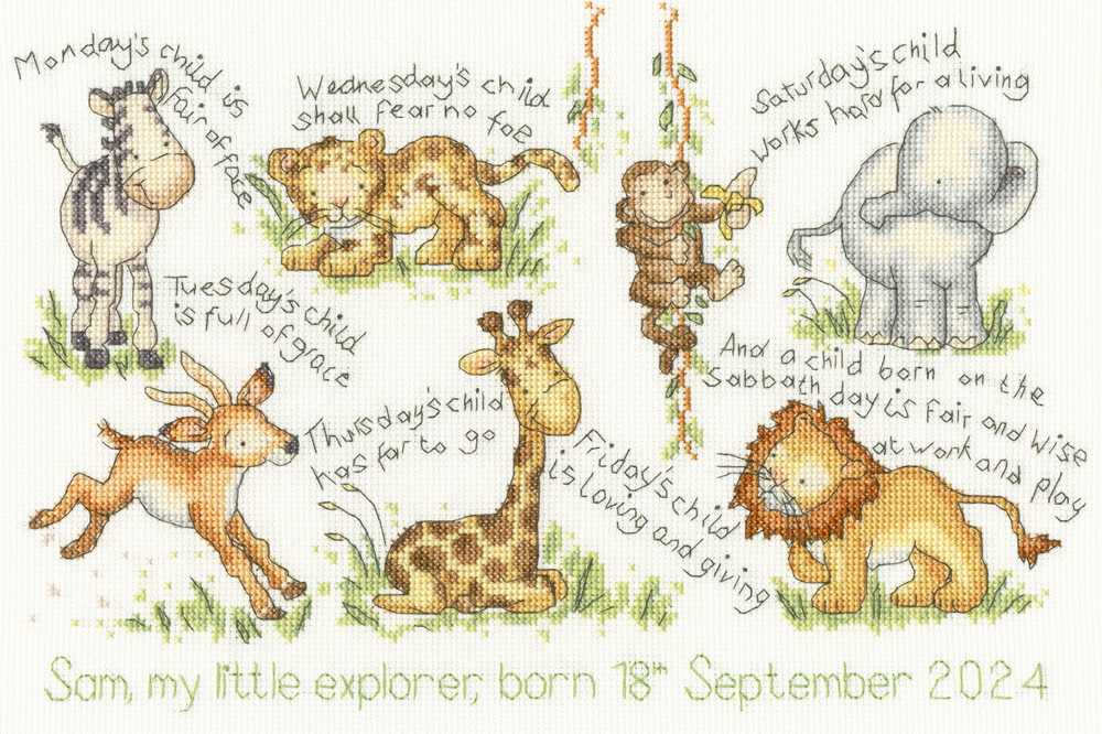 Monday's Child Cross Stitch Kit ~ Bothy Threads