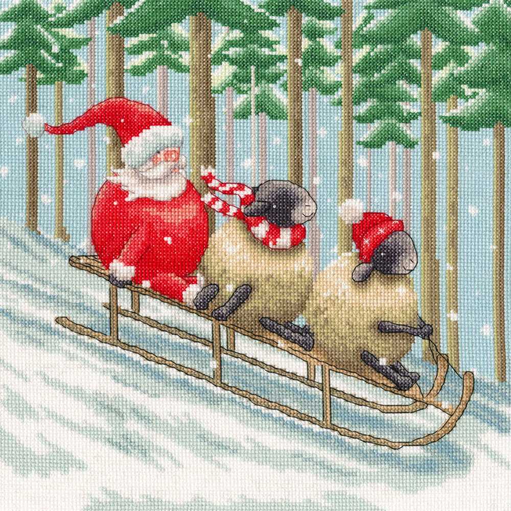 Santa's Sled Squad Cross Stitch Kit ~ Bothy Threads