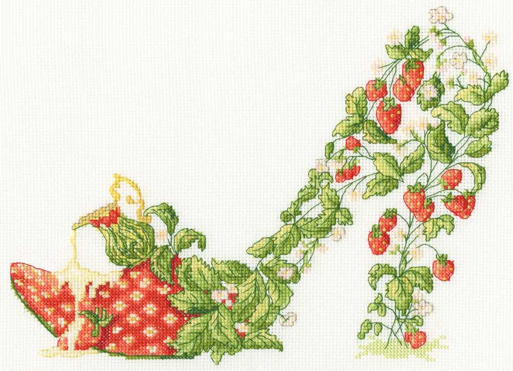 Strawberries And Cream Cross Stitch Kit ~ Bothy Threads