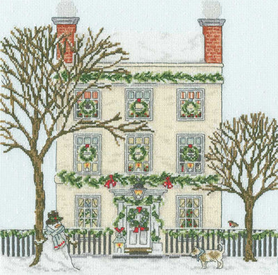 Christmas Townhouse Cross Stitch Kit ~ Bothy Threads