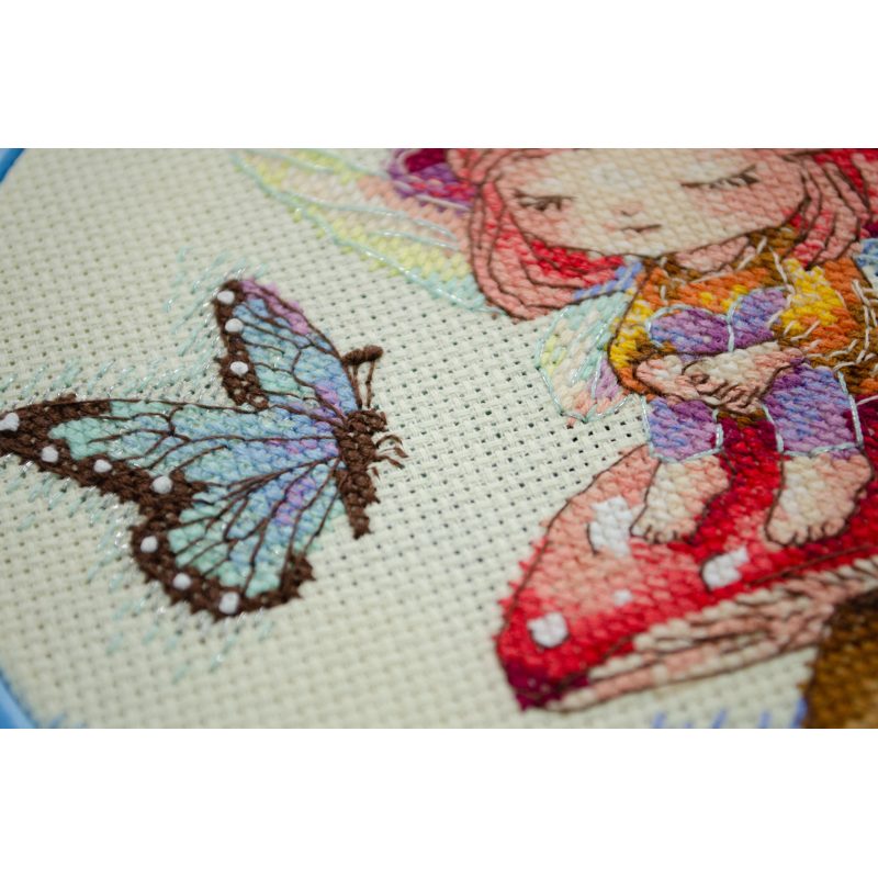 Tiny Sorceress with Hoop Cross Stitch Kit ~ Abris Art