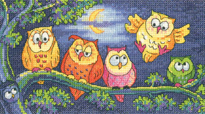 A Hoot of Owls  Cross Stitch Heritage Crafts (Evenweave)
