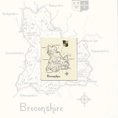 Breconshire Map Cross Stitch Kit Heritage Crafts SALE