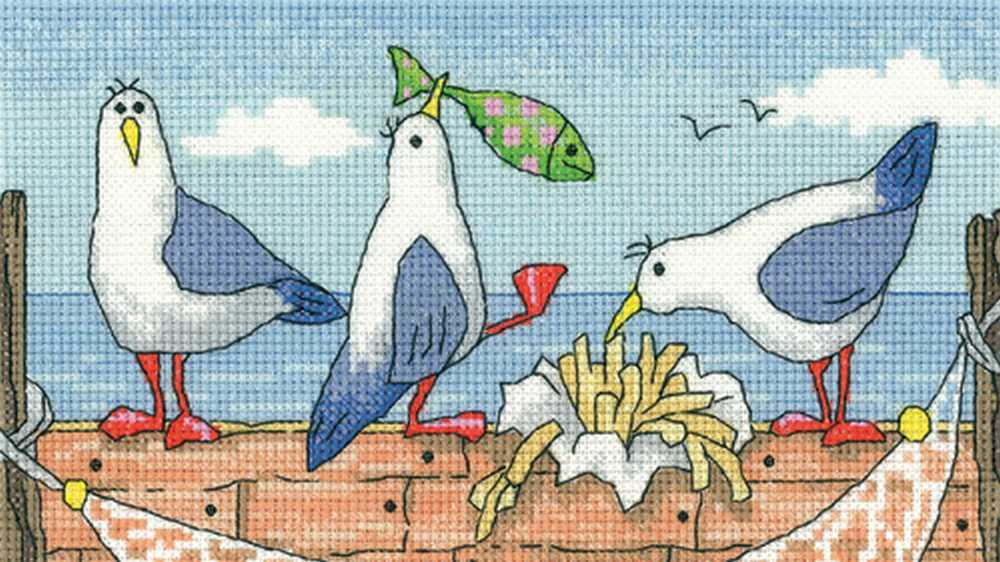 Fish 'n' Chips Cross Stitch Kit Heritage Crafts