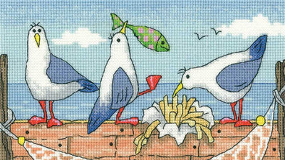 Fish 'n' Chips  Cross Stitch Kit Heritage Crafts