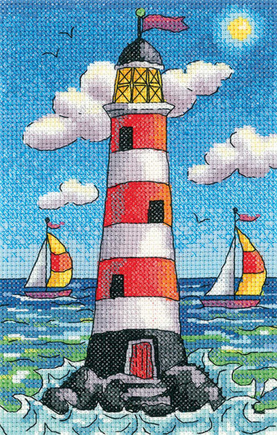 Lighthouse by Day  Cross Stitch Kit Heritage Crafts (Evenweave)