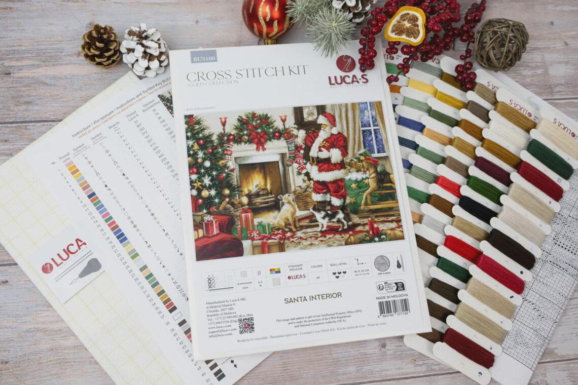 Santa Interior Cross Stitch Kit ~ Luca S