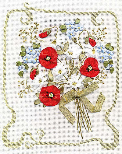 Compliments Bouquet Ribbon Embroidery Kit ~ PANNA