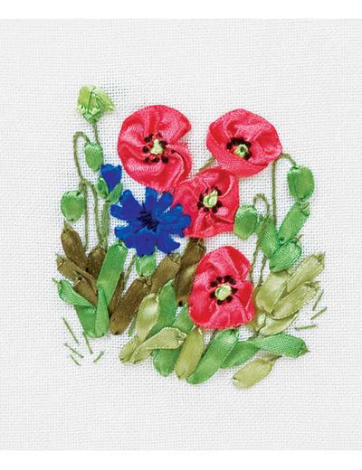 Poppies & Cornflowers Ribbon Embroidery Kit ~ PANNA