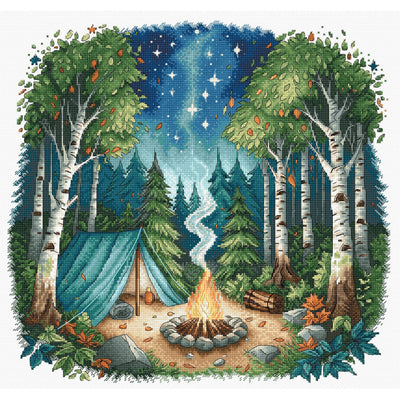Camp in the Forest Cross Stitch Kit ~ AVA Stitch