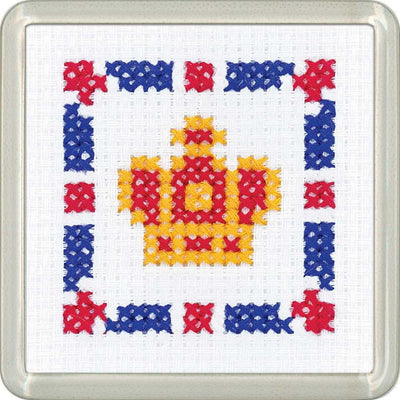 Coronation COASTER Beginner  Cross Stitch COASTER Kit Heritage Crafts SALE