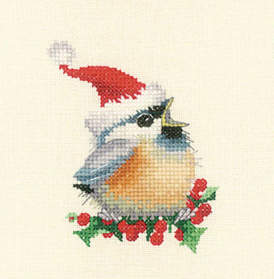 Christmas Chick Cross Stitch Kit Heritage Crafts (Evenweave)