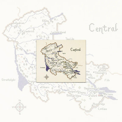 Scottish Regions Central Map Cross Stitch Kit Heritage Crafts SALE