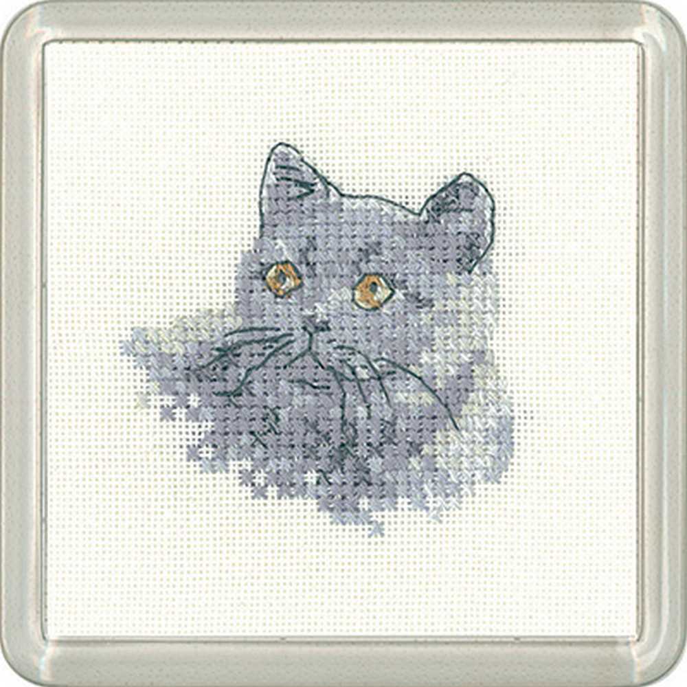 British Blue Cross Stitch COASTER Kit Heritage Crafts