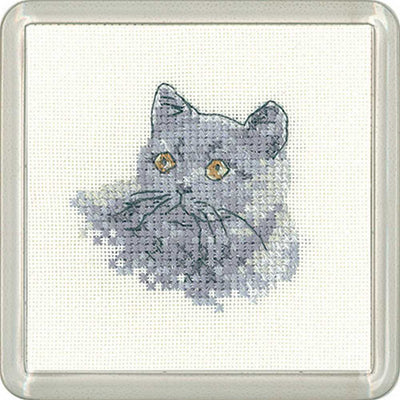 British Blue   Cross Stitch Coaster Kit Heritage Crafts