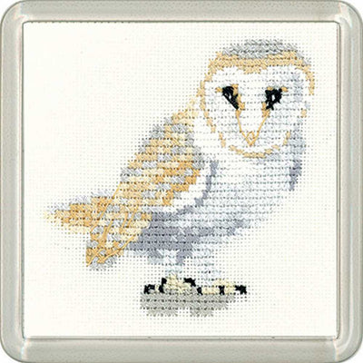 Barn owl   Cross Stitch COASTER Kit Heritage Crafts