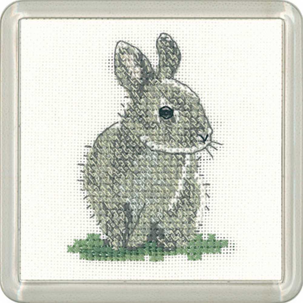 Baby Rabbit Cross Stitch COASTER Kit Heritage Crafts