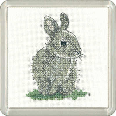 Baby Rabbit   Cross Stitch Coaster Kit Heritage Crafts