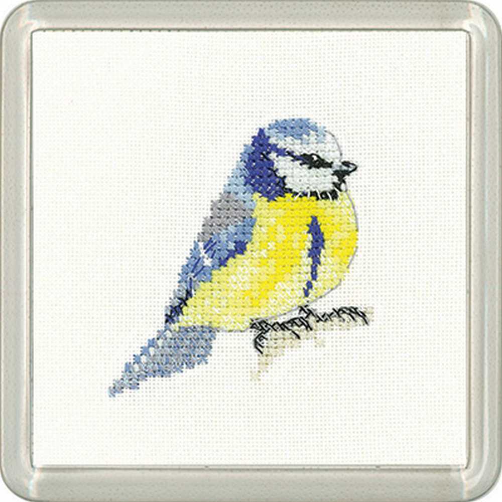 Blue Tit COASTER Cross Stitch Kit Heritage Crafts