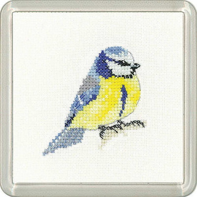 Blue Tit COASTER  Cross Stitch Kit Heritage Crafts