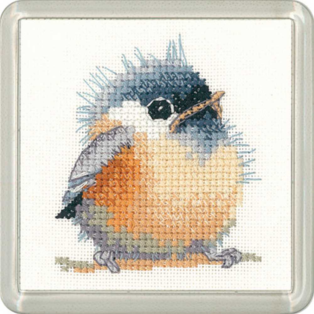 Chickadee   Cross Stitch Coaster Kit Heritage Crafts