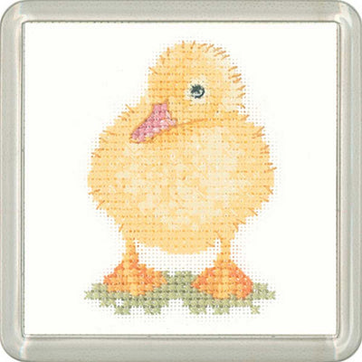 Duckling   Cross Stitch COASTER Kit Heritage Crafts