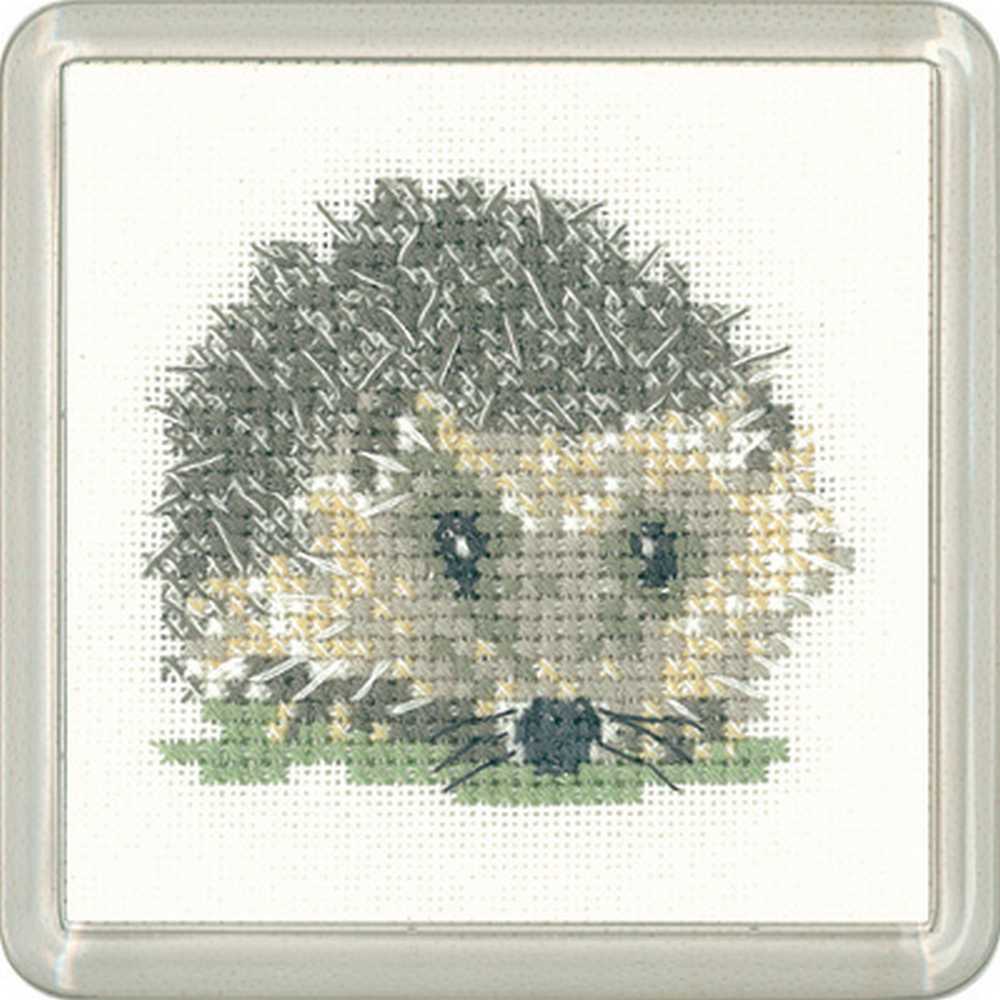 Hedgehog Cross Stitch COASTER Kit Heritage Crafts
