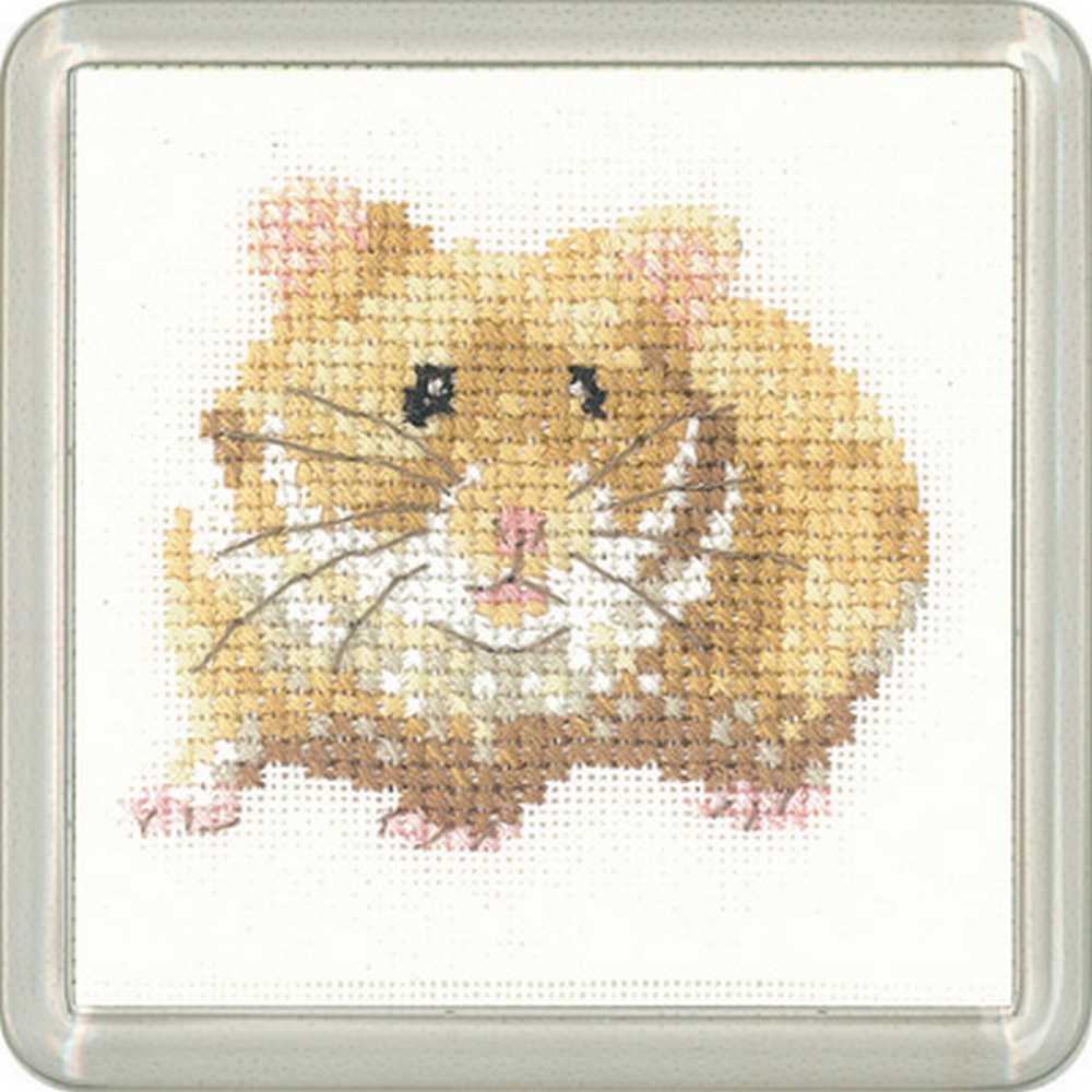 Hamster Cross Stitch COASTER Kit Heritage Crafts