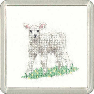 Lamb Cross Stitch COASTER Kit Heritage Crafts