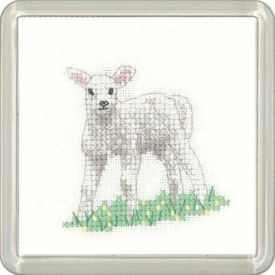 Lamb   Cross Stitch Coaster Kit Heritage Crafts