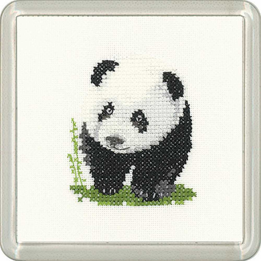 Panda COASTER Cross Stitch Kit Heritage Crafts
