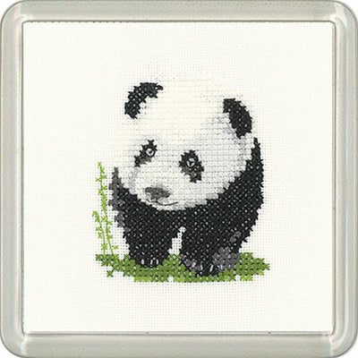 Panda COASTER  Cross Stitch Kit Heritage Crafts