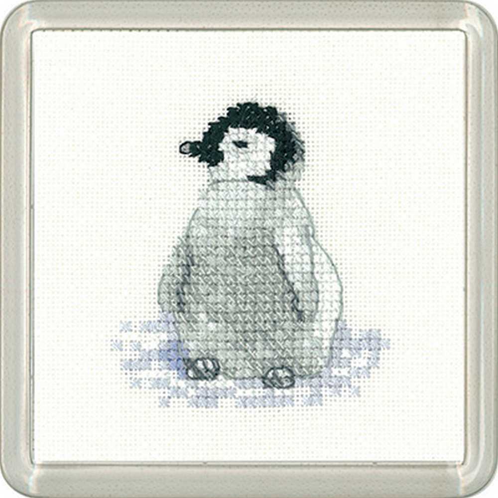 Penguin Chick Cross Stitch COASTER Kit Heritage Crafts