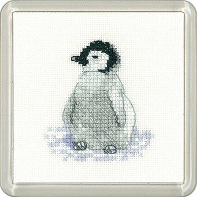 Penguin Chick   Cross Stitch COASTER Kit Heritage Crafts
