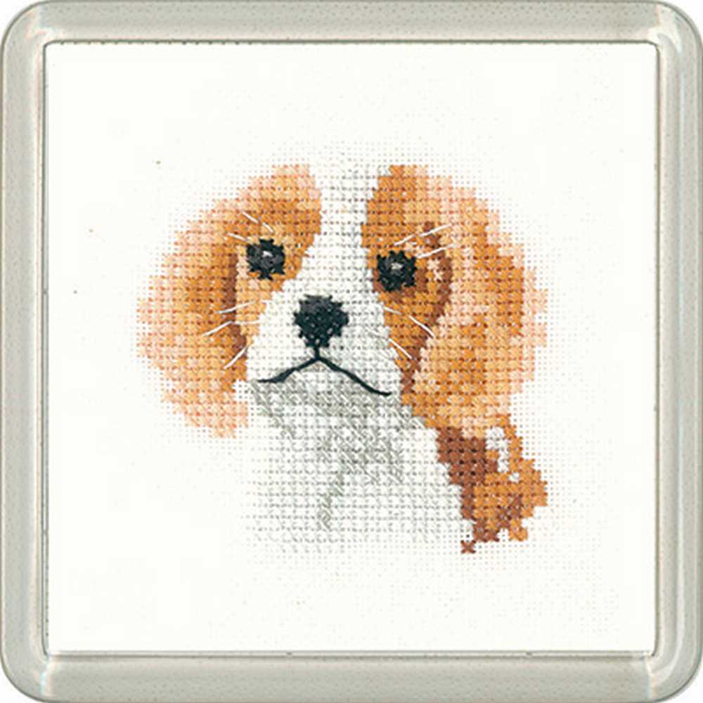 Spaniel Puppy Cross Stitch COASTER Kit Heritage Crafts
