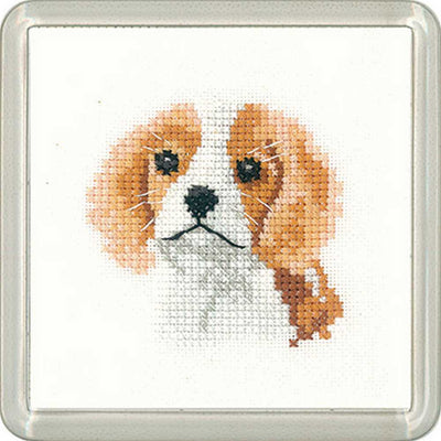 Spaniel Puppy    Cross Stitch COASTER Kit Heritage Crafts