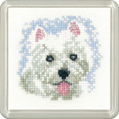 Westie Puppy    Cross Stitch Coaster Kit Heritage Crafts